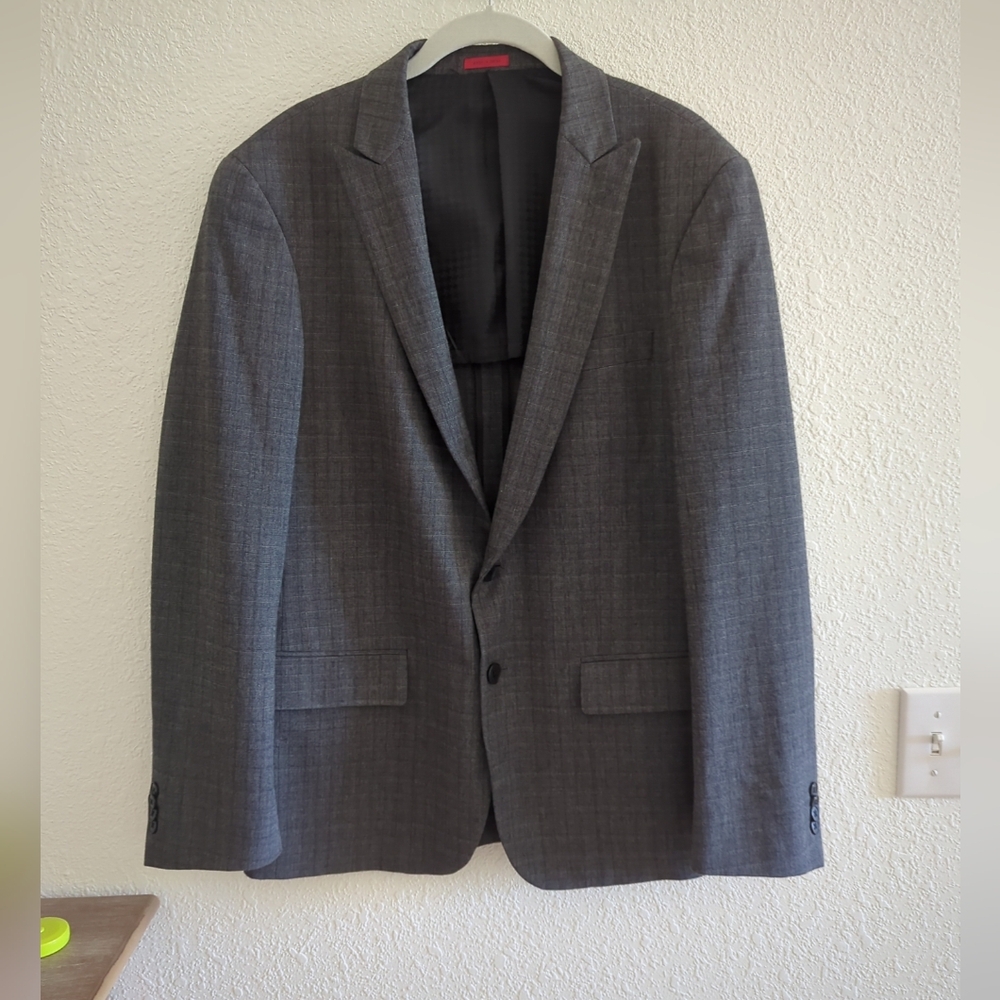John Varvatos Blazer Mens 40R Gray Check 2-Button Sport Coat Half Lined